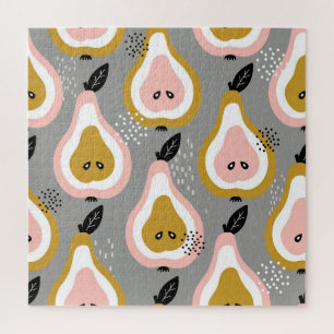 Colourful pears, vintage pattern. jigsaw puzzle