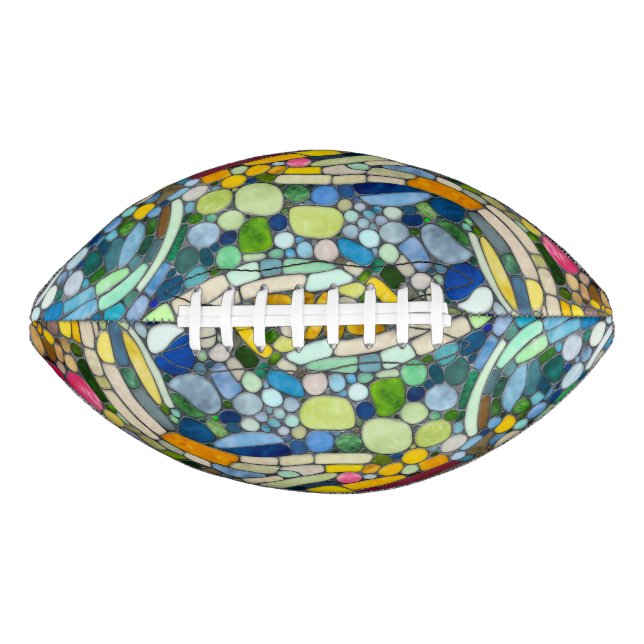 Colourful Pebbles Mosaic Art American Football (Front)