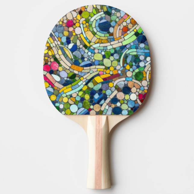 Colourful Pebbles Mosaic Art Ping Pong Paddle (Front)