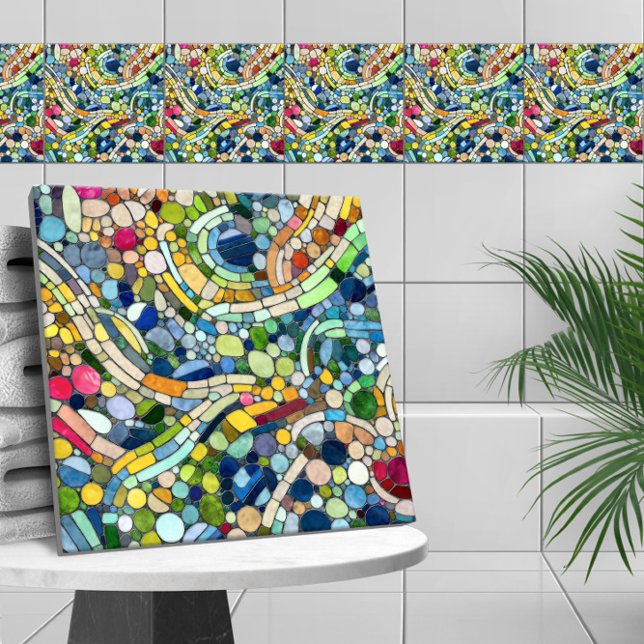 Colourful Pebbles Mosaic Art Tile (Creator Uploaded)