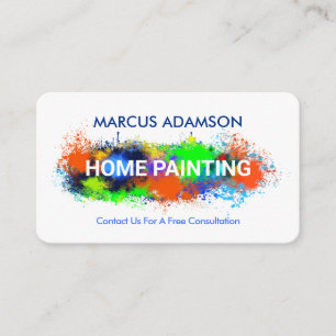 Colourful Peeling Wall Paint Splatter Business Card