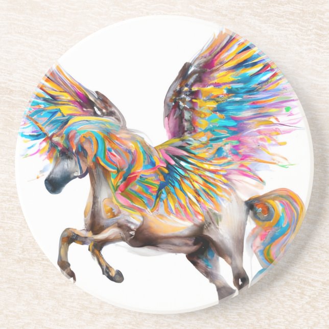 Colourful Pegasus Coaster (Front)