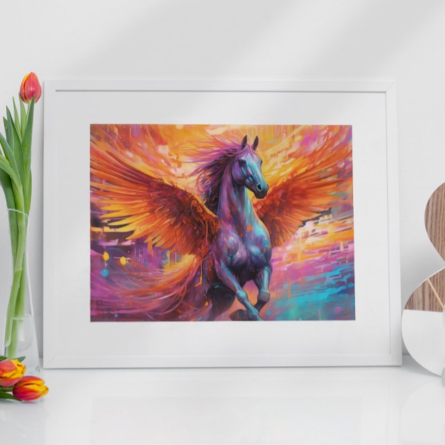 Colourful Pegasus Horse Abstract painting Poster (Creator Uploaded)