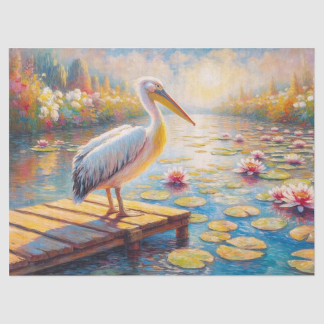 Colourful Pelican Decoupage Tissue Paper (Front)