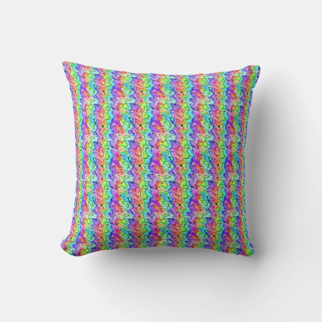 Colourful Pen and Watercolor Cushion (Front)