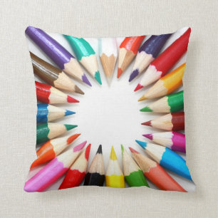 Colourful Pencil Colours Gifts for Art Teachers Cushion