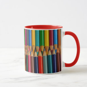 Colourful pencil crayon print coffee mug