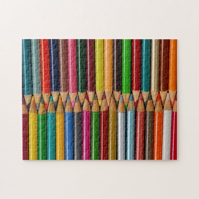 Colourful pencil crayons print puzzle (Horizontal)