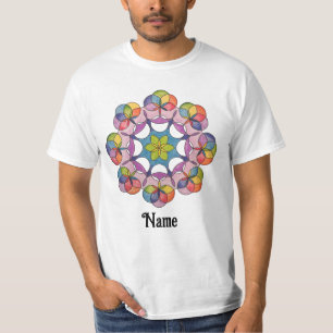 Colourful Pencil Drawn Geometric Mandala Customise T-Shirt