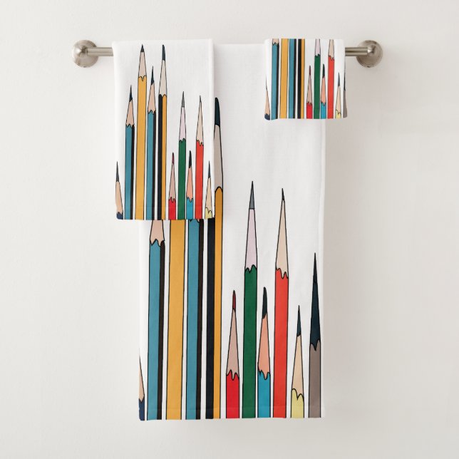 Colourful Pencils     Bath Towel Set (Insitu)