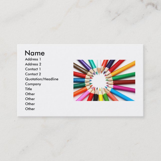 Colourful Pencils Business Card (Front)