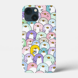 colourful penguin bird design iPhone 13 mini case