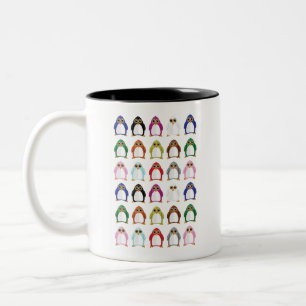 Colourful Penguin Pattern – Cute Rainbow Animal Two-Tone Coffee Mug