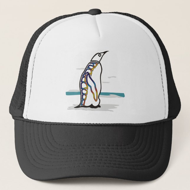 Colourful Penguin Trucker Hat (Front)