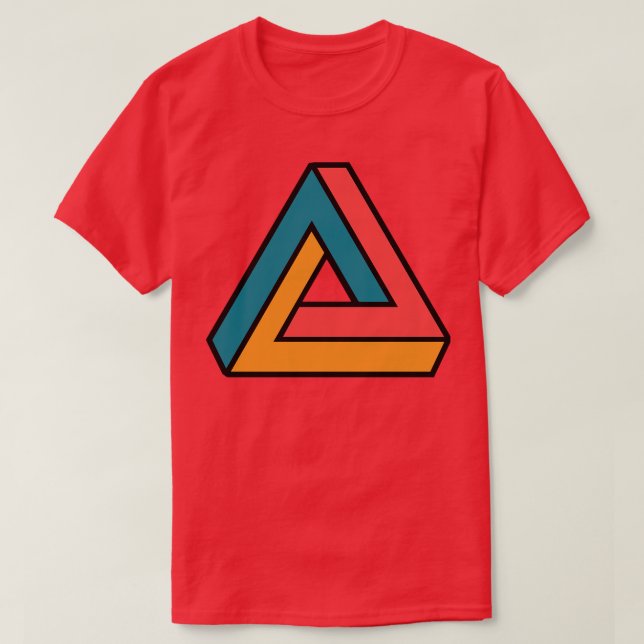Colourful Penrose Triangle T-Shirt (Design Front)