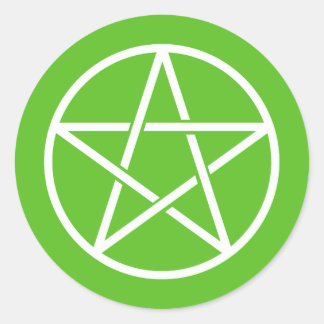 Colourful Pentagrams Classic Round Sticker