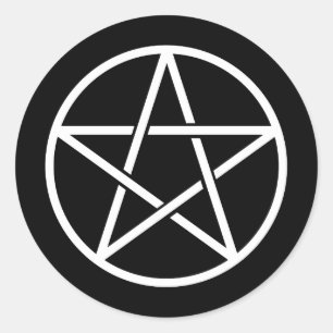 Colourful Pentagrams Classic Round Sticker