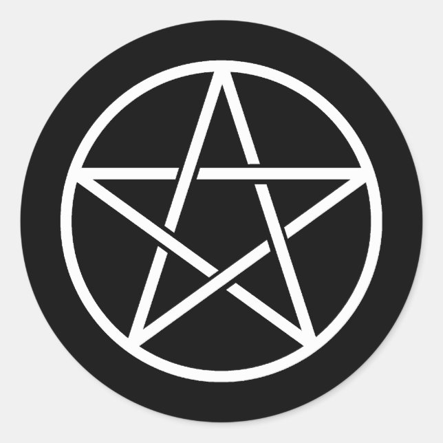 Colourful Pentagrams Classic Round Sticker (Front)