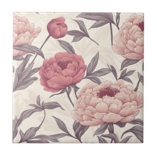 Colourful  Peonies Ceramic Tiles  For Durable Floo