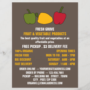 Colourful Peppers, Greengrocers Advertising Flyer