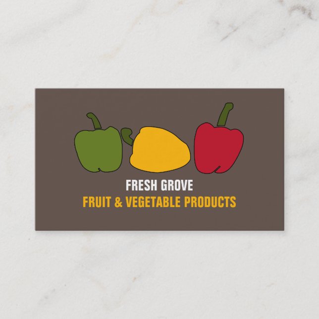 Colourful Peppers, Greengrocers Business Card (Front)
