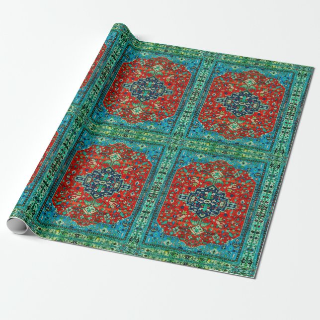 Colourful Persian rug motive Wrapping Paper (Unrolled)