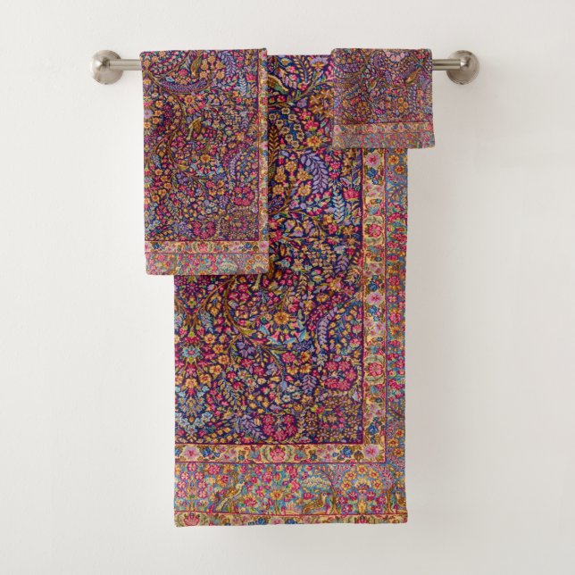 Colourful Persian Rug Pattern Bath Towel Set (Insitu)