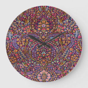 Colourful Persian Rug Pattern Large Clock
