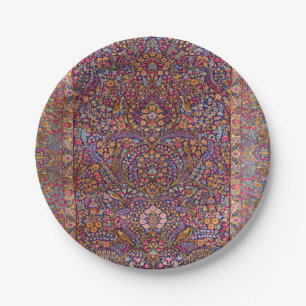 Colourful Persian Rug Pattern Paper Plate