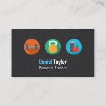 Colourful Personal Fitness Trainer Business Cards