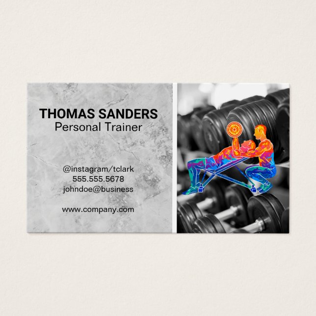 Colourful Personal Trainer Logo | Dumbbells (Front)