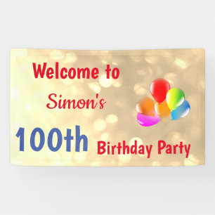 Colourful Personalised 100th Birthday Banner