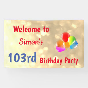 Colourful Personalised 103rd Birthday Banner
