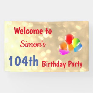 Colourful Personalised 104th Birthday Banner