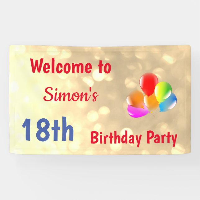 Colourful Personalised 18th Birthday Banner (Horizontal)