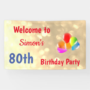 Colourful Personalised 80th Birthday Banner