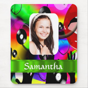 Colourful personalised abstract photo template mouse mat