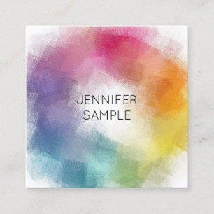 Colourful Personalised Abstract Template Elegant Square Business Card