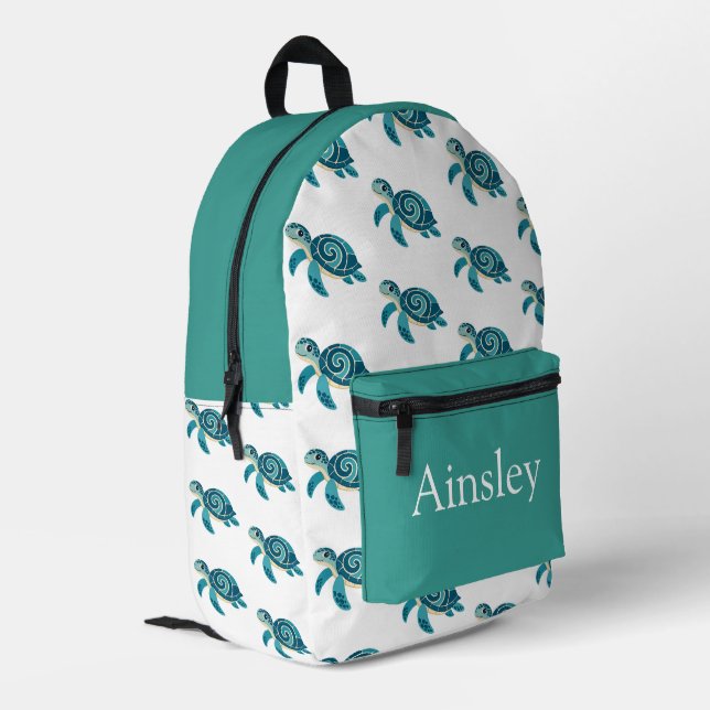 Colourful personalised backpack, kids cute printed backpack (Back Corner Left)