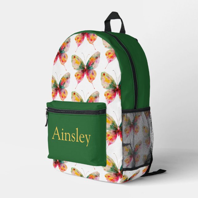 Colourful personalised backpack, kids cute printed backpack (Back Corner Right)