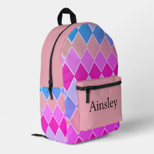 Colourful personalised backpack, kids cute printed backpack