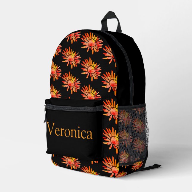 Colourful personalised backpack, kids cute printed backpack (Back Corner Right)