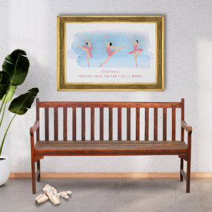 Colourful Personalised Ballet Practice Poster