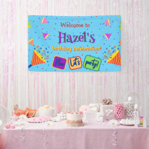 Colourful personalised birthday banner