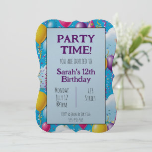Colourful Personalised birthday invitation