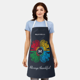 Colourful Personalised Blue Turkey Apron