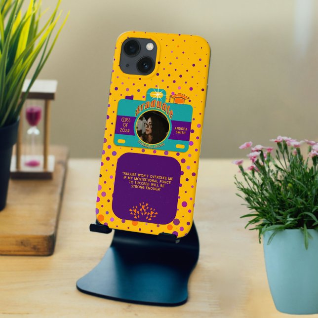 Colourful Personalised Camera Graduate Photo Yello Case-Mate iPhone Case (Creator Uploaded)