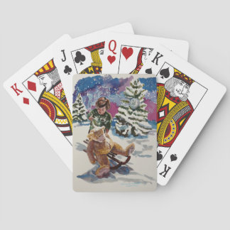Colourful personalised Christmas playing cards