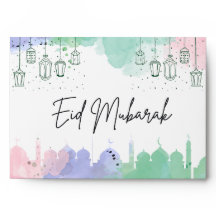 Colourful Personalised Eid Money Card Envelopes
