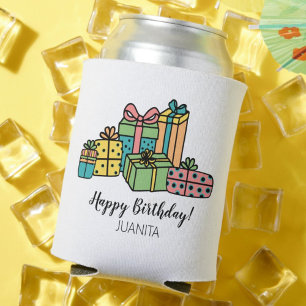 Colourful Personalised Happy Birthday Can Cooler